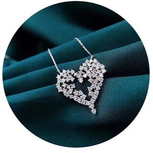 Minimalist Open Heart Silver Necklace